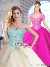 Elegant Sweetheart Quinceanera Dresses with Appliques and Sequins SJQDDT153002-1FOR