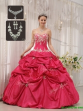 Elegant Sweetheart Quinceanera Gowns with Appliques and Pick Ups  QDZY655CFOR