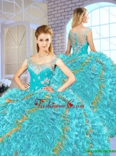 Exclusive Beading and Ruffles Quinceanera Gowns in Multi Color SJQDDT151002FOR