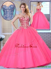Latest Beading Sweetheart Quinceanera Dresses in Hot Pink SJQDDT163002DFOR