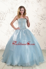 New Style 2015 Beading Sweet 15 Dresses with Strapless XFNAO057FOR