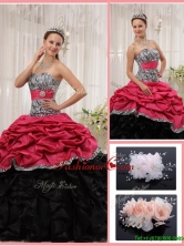 Romantic Sweetheart Zebra Quinceanera Gowns with Ruffles  QDZY434-2CFOR