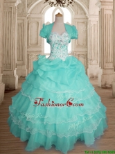 Comfortable Beaded and Ruffled Layers Sweet 16 Dress in Organza SWQD147-2FOR