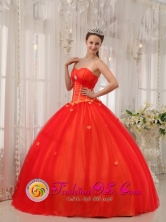 Isnos Colombia Fall Sweetheart Red Sweet Quinceanera Dress With Appliques Decorate and Ruch For Formal Evening Style QDZY521FOR
