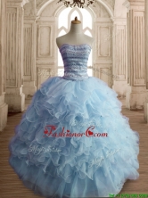 Lovely Light Blue Big Puffy Quinceanera Dress with Beading and Ruffles SWQD144-3FOR