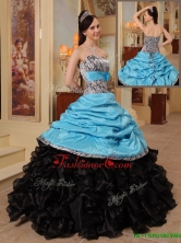 Luxurious Strapless Quinceanera Gowns with Ruffles and Pick Ups QDZY434DFOR