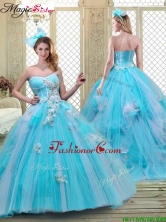 Luxurious Sweetheart Brush Train Quinceanera Dresses in Baby Blue YCQD066FOR