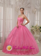 Montecristo Colombia Classical Pink Sweet Wholesale Quinceanera Dress With Sweetheart Neckline Beaded Decorate for Military Bal Style QDZY546FOR 