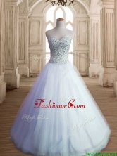 Most Popular White Tulle Sweet 16 Dress with Beading SWQD140-2FOR