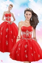 Perfect Red Quince Dresses with Appliques for 2015 XFNAOA38TZFOR