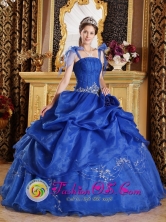 2013 Puerto Caimito Panama The Super Hot Customer Made Spaghetti Straps Blue Quinceanera Dress Style QDZY287FOR 