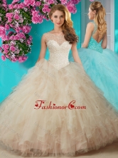 Discount Beaded and Ruffled Quinceanera Dress with See Through Scoop SJQDDT623002FOR