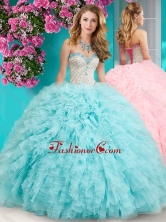 Discount Really Puffy Floor Length Quinceanera Dress with Beading and Ruffles SJQDDT650002FOR