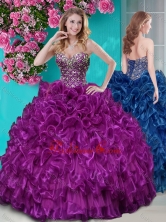 Really Puffy Ruffled and Rhinestoned Quinceanera Dress with Blue Beading SJQDDT668002FOR
