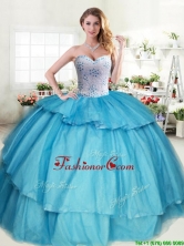 Sweet Beaded and Ruffled Layers Quinceanera Dress in Aqua Blue YYPJ032-1FOR