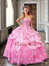  Beaded Rose Pink Quinceanera Dresses with Bubbles and Appliques XFQD1010FOR