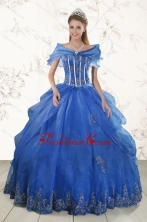 2015 Cheap Appliques Quinceanera Dresses in Royal Blue XFNAO110AFOR