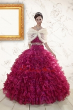 2015 Sweetheart Quinceanera Gown with Beading and Ruffles XFNAO049BFOR 