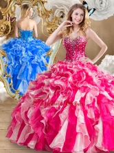 2016 Discount Beading and Ruffles Sweet 16 Dresses in Multi Color SJQDDT486002-1FOR