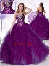 2016 Inexpensive Ball Gown Quinceanera Dresses with Ruffles and Sequins SJQDDT464002FOR