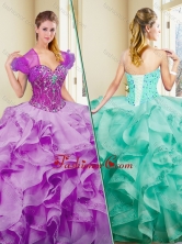 2016 New Style Ball Gown Sweet 16 Gowns with Appliques and Ruffles SJQDDT363002FOR