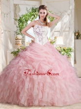 Affordable Asymmetrical Beaded Quinceanera Dress with Visible Boning Bubbles and Ruffles SJQDDT697002FOR