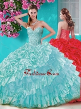 Affordable Big Puffy Sweet 16 Dress with Beading and Ruffles Layers SJQDDT645002FOR
