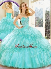 Affordable Sweetheart Quinceanera Gowns with Beading and Ruffled Layers for Summer QDDTC52002AFOR 