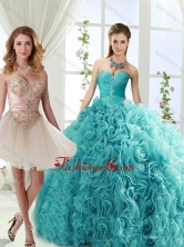 Elegant Big Puffy Rolling Flowers Detachable Quinceanera Gowns with Beading and AppliquesSJQDDT555002FOR