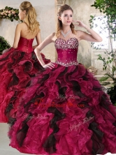 Most Popular Sweetheart Multi Color Sweet 16 Gowns with Beading and Ruffles QDDTO1002-4FOR