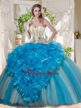 Visible Boning Really Puffy Quinceanera Dress with Ruffles and Beading SJQDDT725002FOR