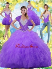 2015 Summer Beautiful Ball Gown Quinceanera Dresses with Beading and Ruffles SJQDDT84001FOR