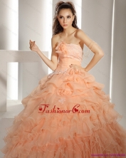 2015 The Most Popular Quinceanera Dresses with Hand Made Flowers and Ruffled Layers WMDQD011FOR