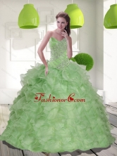 2016 Luxurious Sweetheart Quinceanera Dress with Beading and Ruffles QDDTC15002FOR