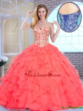 2016 Summer Luxurious Sweetheart Quinceanera Dresses with Beading and Ruffles SJQDDT163002CFOR