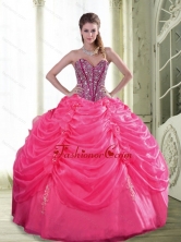 Beautiful Beading and Hand Made Flowers Quinceanera Dresses for 2015 QDDTA37002FOR