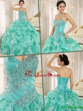 Brand New Apple Green Quinceanera Dresses with Beading and Ruffles  ZY791CFOR