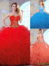 Cheap Appliques and Ruffles Quinceanera Gowns with Sweetheart  SJQDDT141002-1FOR