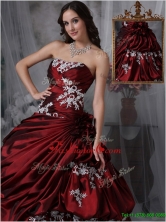 Cheap Ball Gown Strapless Quinceanera Gowns with Appliques  JMCHSD083101BFOR