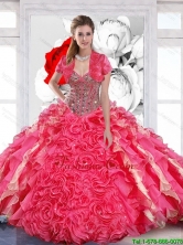 Elegant 2015 Fall Beaded Sweetheart Quinceanera Dress with Hand Made Flowers SJQDDT51002FOR