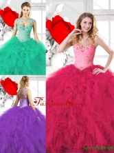 Exclusive Sweetheart Quinceanera Gowns with Beading and Ruffles SJQDDT133002-2FOR