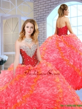Formal Sweetheart Quinceanera Gowns with Beading and Ruffles SJQDDT152002FOR