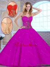 Hot Sale Appliques Fuchsia Quinceanera Dresses with Sweetheart SJQDDT145002-1FOR