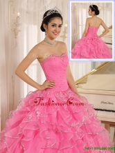 Latest Ruffles and Beading Rose Pink Quinceanera Dresses    ZY744AFOR