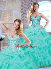 Popular Beading and Ruffles Sweet 16 Dresses with Sweetheart SJQDDT161002FOR