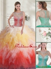 Popular Multi Color Quinceanera Dresses with Beading and RufflesPopular Multi Color Quinceanera Dresses with Beading and Ruffles SJQDDT117002AFOR