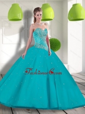 Suitable Sweetheart 2015 Quinceanera Dress with Beading and Appliques QDDTC22002FOR