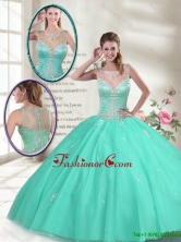Summer Hot Sale Apple Green Quinceanera Dresses with Beading SJQDDT119002AFOR