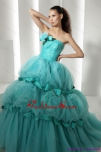 The Most Popular Floor Length 2015 Quinceanera Dresses with Hand Made Flowers and Beading WMDQD007FOR