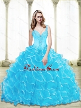 The Most Popular Sweetheart 2015 Quinceanera Dresses with Beading and Ruffled Layers SJQDDT25002FOR